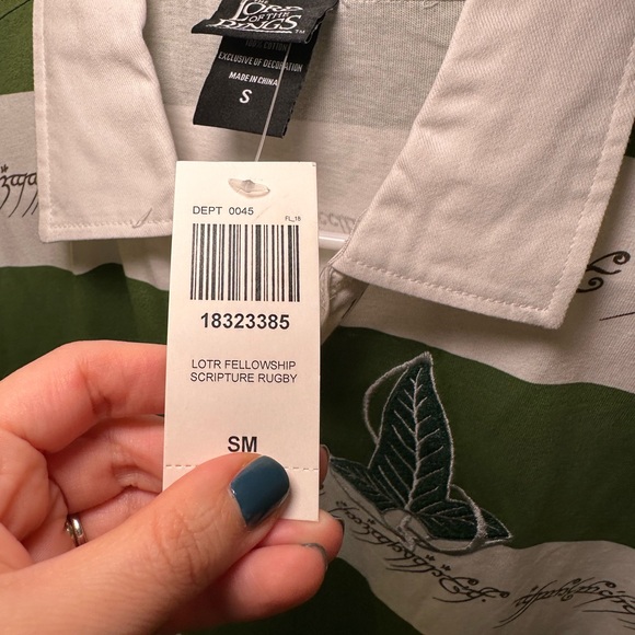 NWT Lord of the Rings Rugby Striped Unisex Embroidered Top - Picture 9 of 11